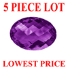 7x5 mm Oval Checker Board Cut Amethyst 5 piece Lot