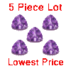 3 mm Trillion Faceted Amethyst 5 piece Lot AAA Grade