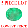 6x4 mm Oval Shape Faceted Emerald 5 piece Lot A Grade
