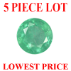3.5 mm Round Faceted Emerald 5 piece Lot A Grade