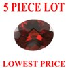 6x4 mm Oval Checker Board Cut Garnet 5 piece Lot