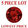 5 mm Round Checker Board Cut Garnet 5 piece Lot