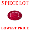 5x3 mm Oval Faceted Ruby 5 piece Lot AA Grade