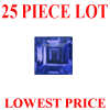 2.5 mm Square Faceted Blue Sapphire 25 piece Lot AA Grade