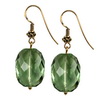 Green Amethyst Faceted Oval Sterling Silver 18x13 mm Earrings