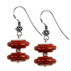 Carnelian Flat Button Sterling Silver 15 mm Earrings