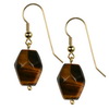 Tiger Eye Fancy Drop Sterling Silver 18x13 mm Earrings