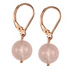 Rose Quartz Round Sterling Silver 10 mm Earrings