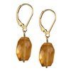 Golden Citrine Faceted Nugget Silver 14x10 mm Earrings