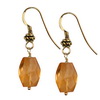 Golden Citrine Faceted Nugget Silver 18x13 mm Earrings
