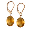 Golden Citrine Faceted Flat Oval Silver 14x12 mm Earrings