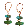 Turquoise Round Button Sterling Silver Earrings