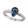 3 Carat Pear Blue Sapphire Ring