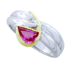 Fancy Shape Pink Sapphire Ring in Gold Sterling Silver