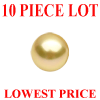 10 mm Round Full Drilled Golden Pearl 10 pc Lot